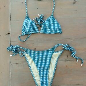 Blue shimmer TRIANGL bikini set